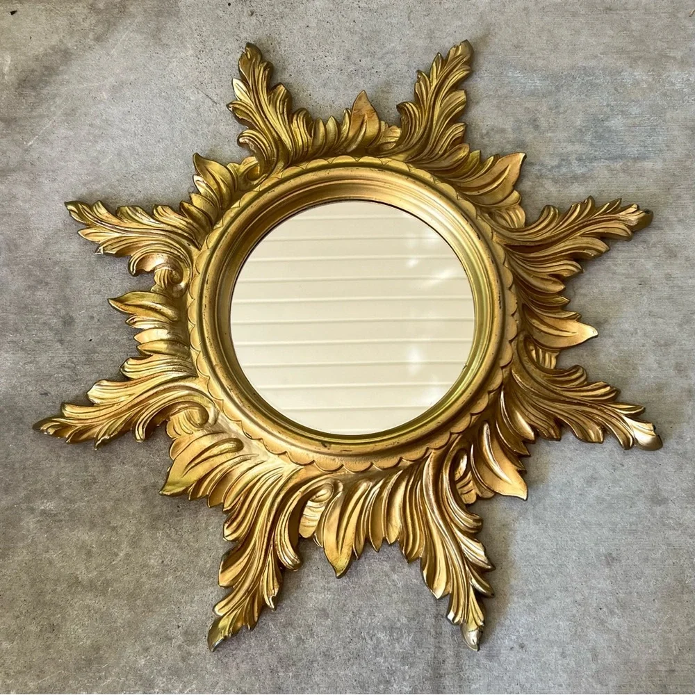 Mid Century Modern Italian Sunburst Mirror Hollywood Regency Style